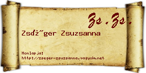 Zséger Zsuzsanna névjegykártya
